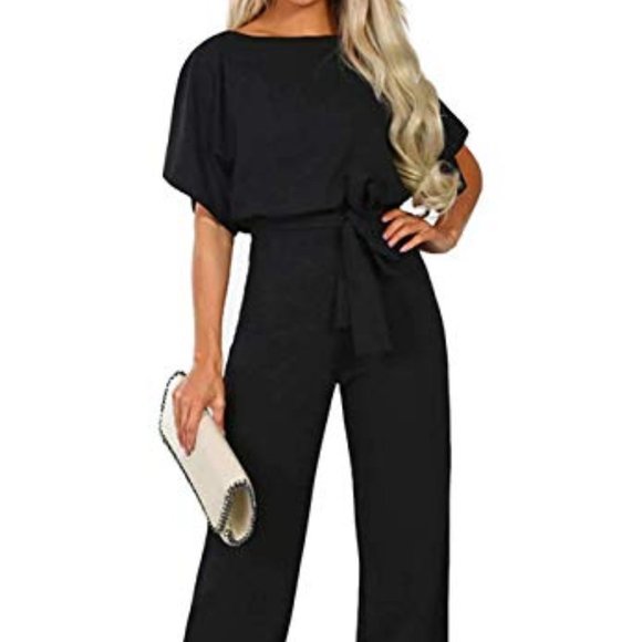 Queenie Visconti Pants - NWOT Queenie Visconti Sz Small black pants wide leg romper